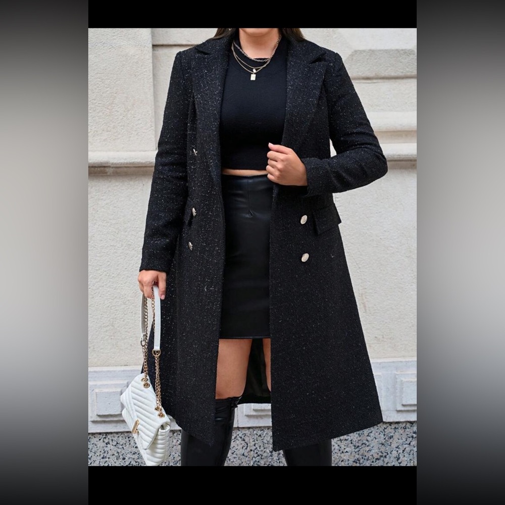 Double breasted lapel collar coat